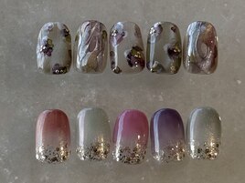 inkフラワー×艶グラデ