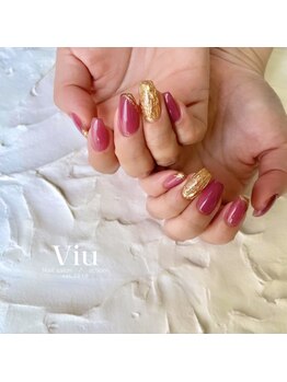 ビュウ 小倉店(Viu)/ゴールドミラー＆ピンクネイル