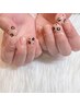 【Jr.ネイリスト佐古限定】ワンカラー2本アート《デイジー柄》¥4,400