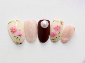池袋ネイルサロン イイネイル(Ee-Nail)/大人な秋桜ネイル初回￥7500