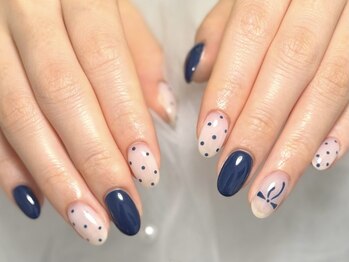 ネイビードットネイル♪