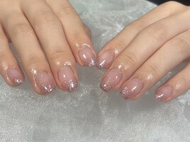 ピンクベースのフラッシュグラデ