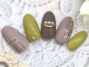 アルセア 上野御徒町店(Alcea)/チェック オリーブネイル 秋