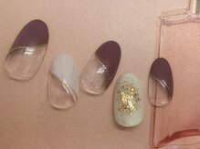 シエルネイルスタジオ 新宮店(Ciel nail studio)/ニュアンス斜めフレンチ