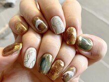 アイネイルズ 渋谷店(I nails)/【Kana.y】緑色えんぴつ落書き