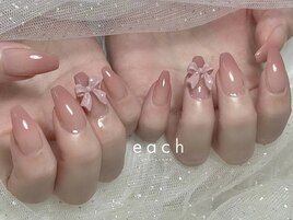 ピンクグラデーション × リボン