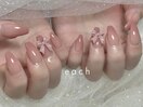 ピンクグラデーション × リボン