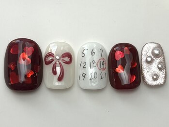 ネイルメゾン 天神店(NAIL MAISON)/バレンタインハートホロ¥9000