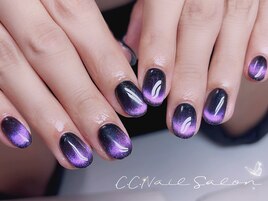 大人パープルマグネットネイル