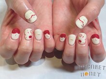 マーガレットハニー 本八幡/ゆるふわりんごくまちゃんネイル