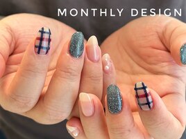 ネイビーチェック＊1月monthly