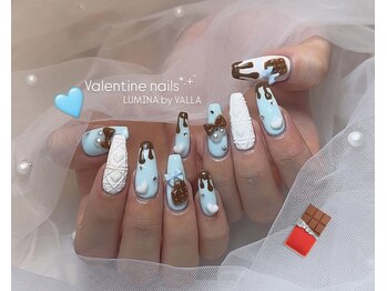 チョコミントバレンタインネイル