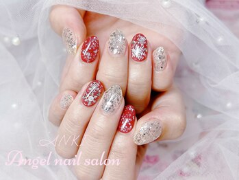 エンジェルネイルサロン(Angel nail salon)/雪の化粧Xラメ