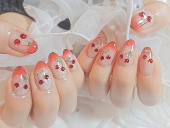 ミイネイル(Me nail)/さくらんぼネイル/春ネイル