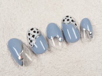 ケージュール(Kjour)/くすみブルー　ダルメシアン