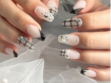 バタフライ 津田沼店(Butterfly)/ワンホンチェックネイル.・+