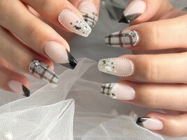 ワンホンチェックネイル.・+