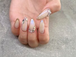 オーロラ　ミラー　春ネイル