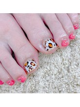 リンクネイル(Link nail)/レオパード×ピンク