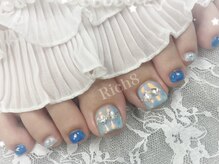 ネイルアンドまつげエクステ リッチエイト 原宿店(Rich8)/フット定額★オーロラブルー
