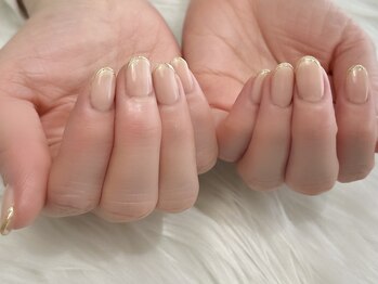 ヒールネイル(heal nail)/beige×ミラーfrench.