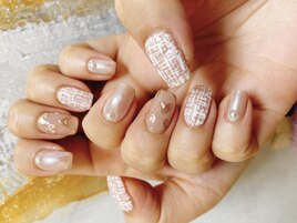 ハートツイードネイル