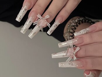 Best Nail 銀座店【ワンホンネイル・スカルプ・パラジェル・上品ジェルネイル】/リボンロング持ち込み