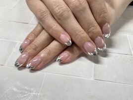 ガラスフレンチネイル