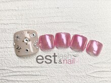 エストラッシュアンドネイル 銀座店(est lash&nail)/フットピンクオーロラネイル