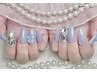 大人気アクリルスカルプ長さ出し+持ち込みデザイン4本程度¥14500→¥12500