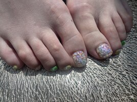 ホロうめつくしフットネイル