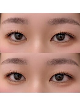 シェア アイラッシュ 天王寺(share eyelash)の写真/お得なセットメニュー☆【パリジェンヌ×眉毛ワックス脱毛1回＋眉スタイリング¥9500】