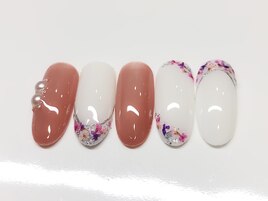 押し花アートフレンチネイル