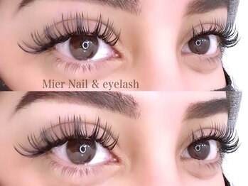 ミエル(Mier)の写真/《当店人気No.1Wフラットラッシュ》エクステ特殊技法で持ちの良さUP&着け心地も◎アイライン効果もあり♪♪