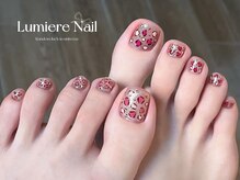 ルミエール ネイル モンナカ(Lumiere Nail Monnaka)/ボルドー/ツイード/ブラウン