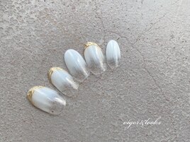 ニュアンス　秋ネイル　ミラー