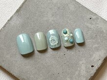 カラ ネイル 中津店(calla nail)/ミントブルー×ぷっくり