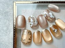 サニーデイズ ネイルアンドビューティー 曙橋店(SunnyDays Nail&Beauty)/ベージュ×フラワー