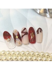 バレンタインネイル