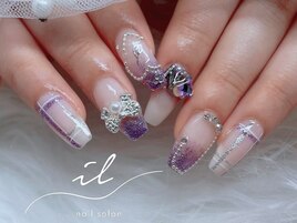 チェック×推し活ネイル