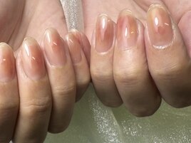 【パラジェルネイル 桃ネイル】