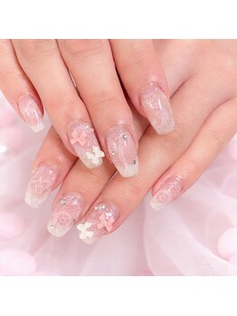 エムクチュールの写真/短いお爪も可愛く大変身☆ライフスタイルに合わせた人気のキラキラ＆ワンホンネイル、韓国ネイルが豊富◎