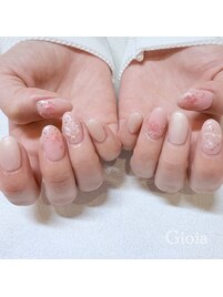 桜　ラメグラデ　天然石