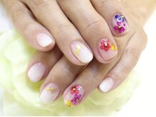 ネイルサロン ジュネイル(NAIL SALON JUNAIL)/押し花ネイル×ホワイトグラデ