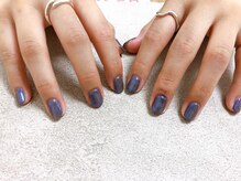 モグネイル(Mogunail)/ブルーミラーネイル　夏ネイル