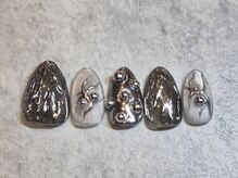 moqu.【モク】/シルバーメタルアートネイル