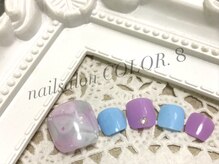 ネイルサロン カラーエイト(Nailsalon COLOR.8)/フット、ワンカラー、花