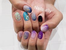 ネイルズアリー 立川店(Nails ally)/ニュアンス×ブルー&パープル