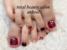 アンクール(an kool)/【ネイル】赤べっこうネイル