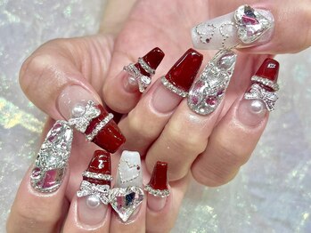 ネイルズガッシュ 武蔵小山店(NAILsGUSH)/ボルドーキラキラネイル